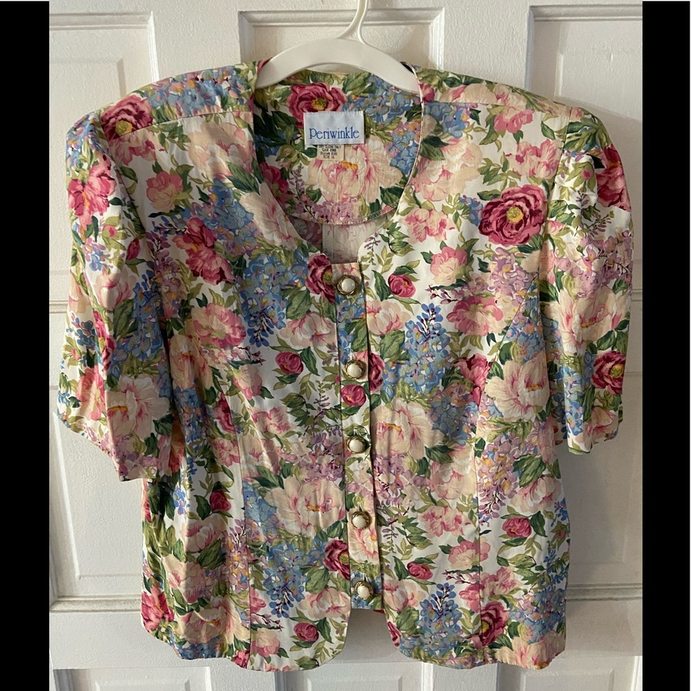 Periwinkle brand floral button up shirt